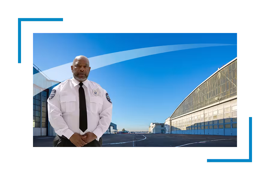 Allied Universal defense security services Security guard in uniform , aerospace defense security