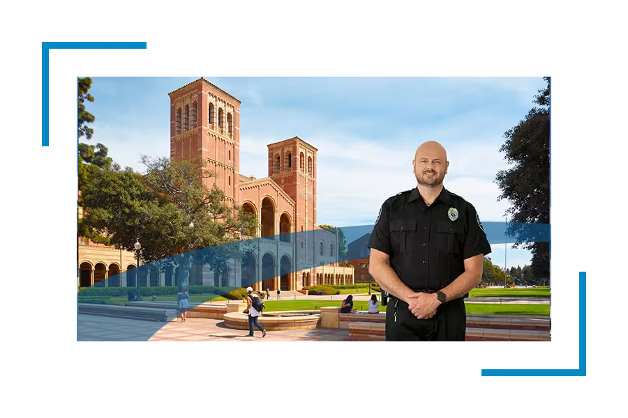 Allied Universal campus security guard in uniform
